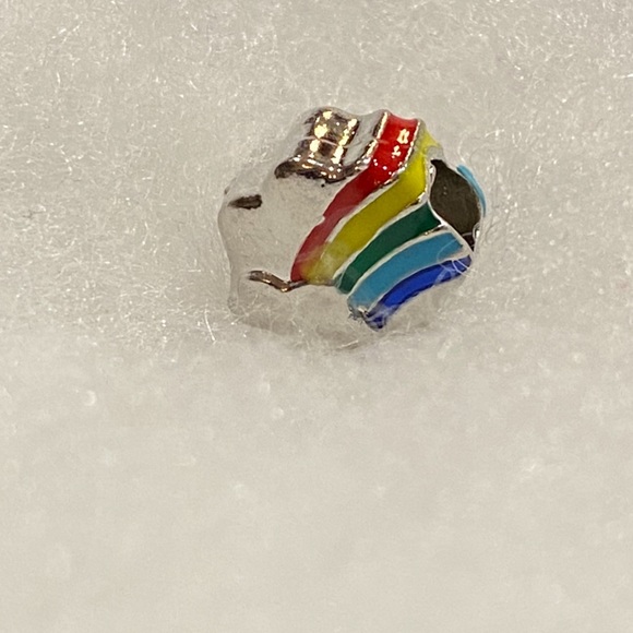 NEW•Silver Puffy Cloud & Rainbow DIY charm - Picture 3 of 6